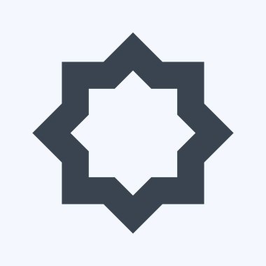 Simge İslami Yıldızı - Kabartma Biçimi - Basit illüstrasyon, Tasarım Simgesi Vektörü, Yazılar, posterler, reklamlar, duyurular, bilgi grafikleri vs..