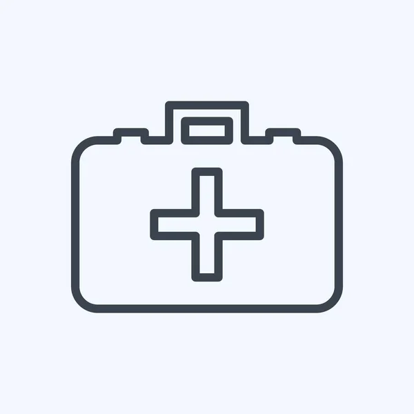 Ikona Medicine Box Line Style Jednoduché Ilustrace Upravitelný Tah Design — Stockový vektor