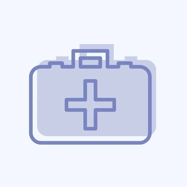 Icon Medicine Box Two Tone Style Simple Illustration Editable Stroke — Stock Vector