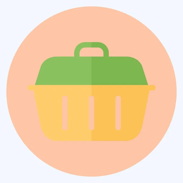 Icon Transport Box Flat Style Simple Illustration Editable Stroke Design — 스톡 벡터