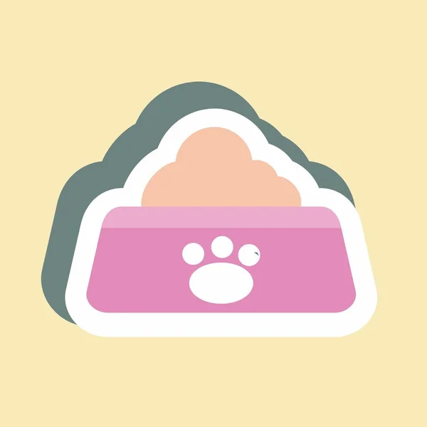Sticker Cat Food Ilustração Simples Curso Editável Vetor Modelo Design —  Vetores de Stock
