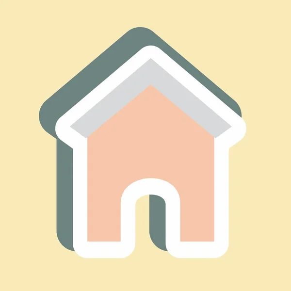 Sticker Dog House Illustration Simple Course Modifiable Modèle Vectoriel Conception — Image vectorielle