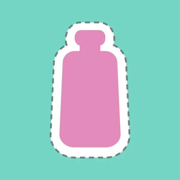 Aufkleber Milchflasche Linienschnitt Einfache Illustration Editierbarer Strich Designvorlagenvektor Gut Für — Stockvektor