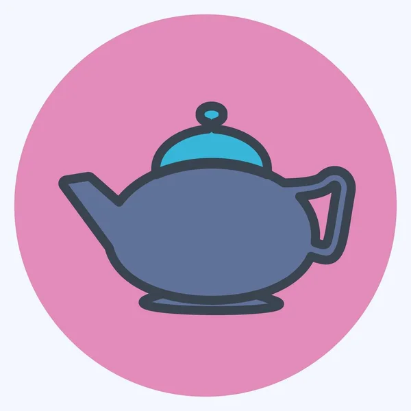 Icon Arabic Tea Color Mate Style Einfache Illustration Design Icon — Stockvektor