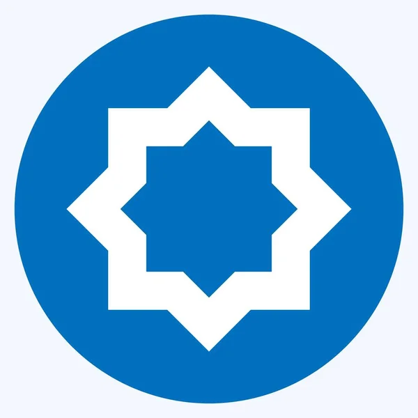 Icono Estrella Islámica Estilo Sombra Larga Ilustración Simple Diseño Icono — Vector de stock