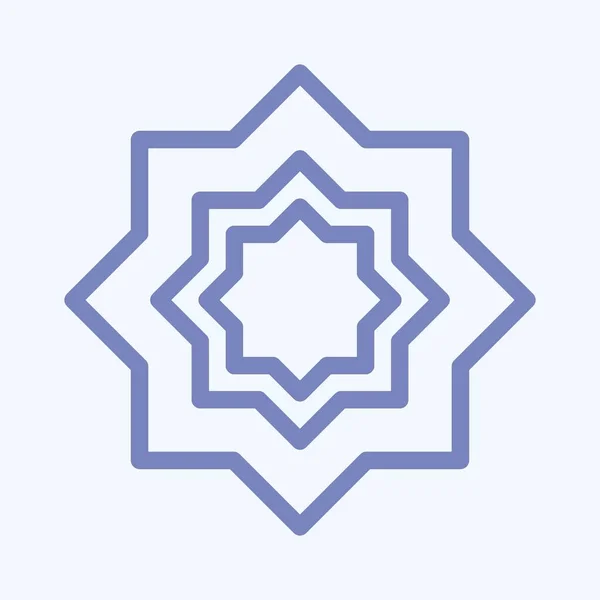 Icon Islamic Star Two Tone Style Простая Иллюстрация Дизайн Иконка — стоковый вектор