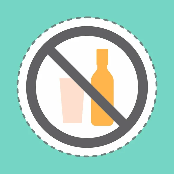 Aufkleber Drinks Line Cut Einfache Illustration Design Icon Vektor Gut — Stockvektor