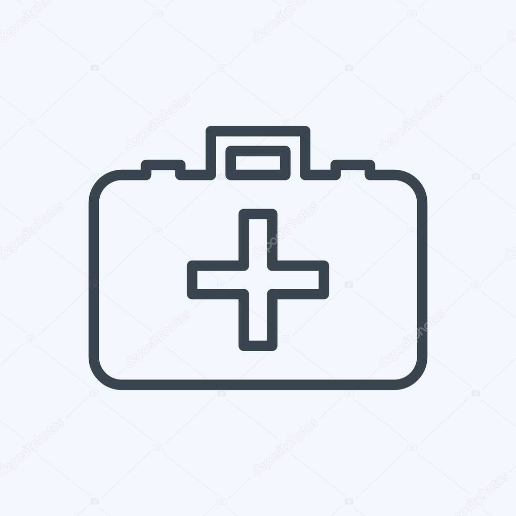 Icon Medicine Box - Line Style - Simple illustration,Editable stroke,Design template vector, Good for prints, posters, advertisements, announcements, info graphics, etc.