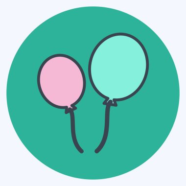 Simge Balonları - Renk Eşleştirme Biçimi - Basit illüstrasyon, Tasarım şablonu vektörü, baskılar, posterler, reklamlar, duyurular, bilgi grafikleri vs..