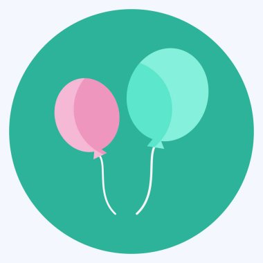 Simge Balonları - Düz Biçim - Basit illüstrasyon, Tasarım şablonu vektörü, baskılar, posterler, reklamlar, duyurular, bilgi grafikleri vs..