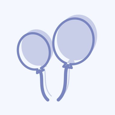 Simge Balonları - İki Ton Biçimi - Basit illüstrasyon, Tasarım şablonu vektörü, baskılar, posterler, reklamlar, duyurular, bilgi grafikleri vs..