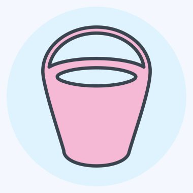 Simge Kum Kovası - Renk Eşleştirme Biçimi - Basit illüstrasyon, Tasarım şablonu vektörü, baskılar, posterler, reklamlar, duyurular, bilgi grafikleri vs..