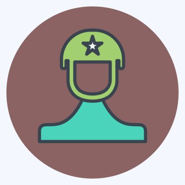 Simge Asker - Renk Eşleştirme Biçimi - Basit illüstrasyon, Tasarım şablonu vektörü, Yazdırma, poster, reklam, duyurular, bilgi grafikleri vs..