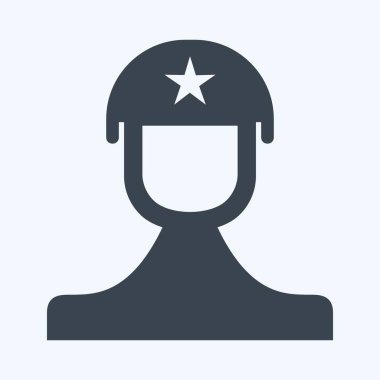 Simge Asker - Glyph Biçimi - Basit illüstrasyon, Tasarım şablonu vektörü, baskılar, posterler, reklamlar, duyurular, bilgi grafikleri vs..