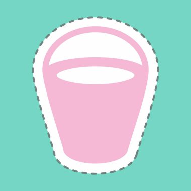 Etiket Kum Kovası Çizgisi Kesimi - Basit illüstrasyon, Tasarım şablonu vektörü, baskılar, posterler, reklamlar, duyurular, bilgi grafikleri vs..