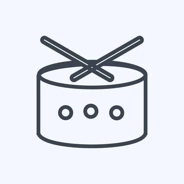 Icon Drums Line Style Simple Illustration Design Template Vector Good — 스톡 벡터