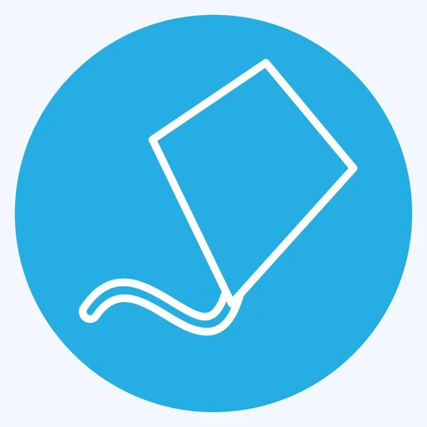 Cerf Volant Icône Style Yeux Bleus Illustration Simple Modèle Vectoriel — Image vectorielle