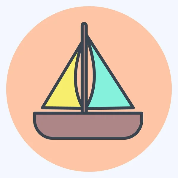 Icon Toy Boat Color Mate Style Simple Illustration Design Template — 스톡 벡터