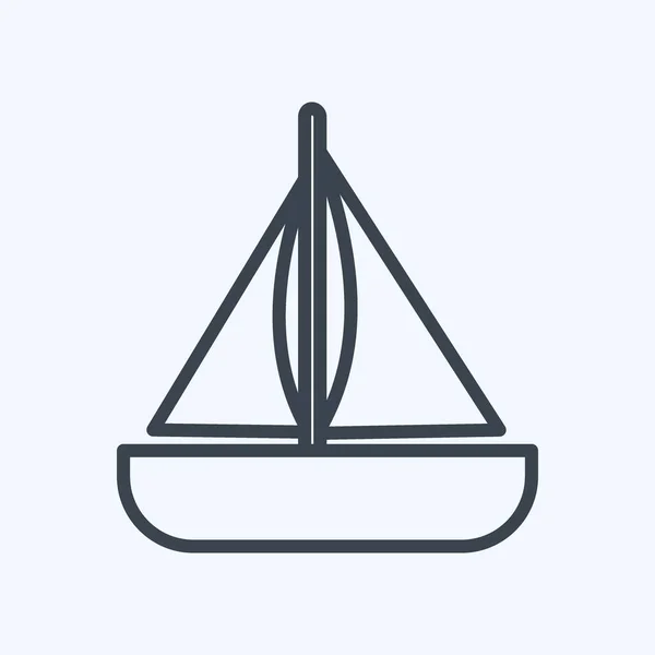 Icon Toy Boat Line Style Simple Illustration Design Template Vector — 图库矢量图片