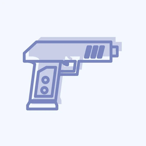 Ícone Toy Gun Estilo Dois Tons Ilustração Simples Vetor Modelo — Vetor de Stock