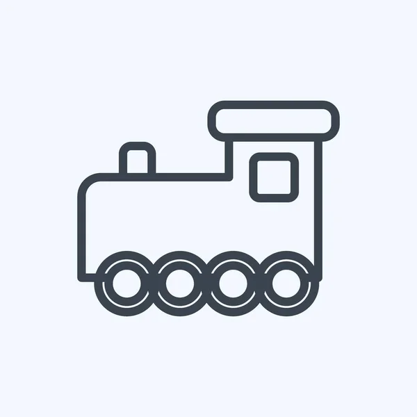 Icona Toy Train Line Style Illustrazione Semplice Design Modello Vettoriale — Vettoriale Stock