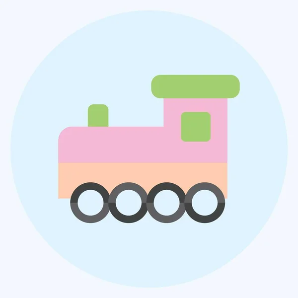 Icon Toy Train Flacher Stil Einfache Illustration Designschablonen Vektor Gut — Stockvektor