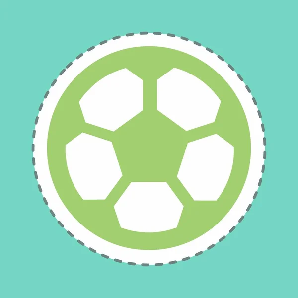 Sticker Football Line Cut Illustration Simple Modèle Vectoriel Design Bon — Image vectorielle