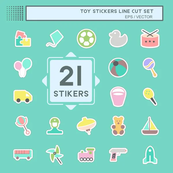 Sticker Shaker Toy Line Cut Ilustração Simples Vetor Modelo Design — Vetor de Stock