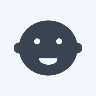 Simge Bebeği - Glyph Stili - Basit illüstrasyon, tasarım şablonu vektörü, baskılar, posterler, reklamlar, duyurular, bilgi grafikleri vs..