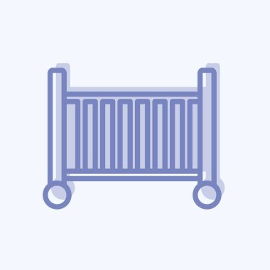 Icon Baby Cot - İki Ton Biçimi - Basit illüstrasyon, Tasarım şablonu vektörü, baskılar, posterler, reklamlar, duyurular, bilgi grafikleri vs..