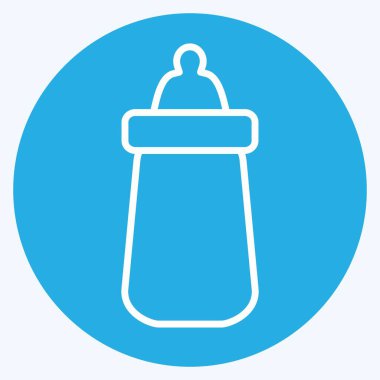 Simge Süt Şişesi 2 - Mavi Gözler Biçimi - Basit illüstrasyon, Tasarım şablonu vektörü, baskılar, posterler, reklamlar, duyurular, bilgi grafikleri, vs..