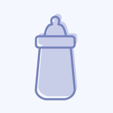 Simge Süt Şişesi 2 - İki Ton Biçimi - Basit illüstrasyon, Tasarım şablonu vektörü, baskılar, posterler, reklamlar, duyurular, bilgi grafikleri, vs..