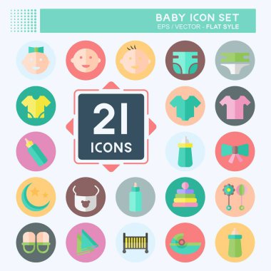 Simge Ayarlama Bebeği - Düz Biçim - Basit illüstrasyon, Tasarım şablonu vektörü, baskılar, posterler, reklamlar, duyurular, bilgi grafikleri vs..