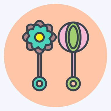 Simge Sarsıcı Oyuncaklar - Renk Eşleştirme Biçimi - Basit illüstrasyon, Tasarım şablonu vektörü, baskılar, posterler, reklamlar, duyurular, bilgi grafikleri vs..