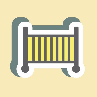 Yapıştırıcı Bebek Cot - Basit illüstrasyon, Tasarım şablonu vektörü, baskılar, posterler, reklamlar, duyurular, bilgi grafikleri vs..