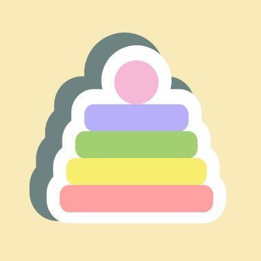 Çıkartma Yığını Oyuncağı - Basit illüstrasyon, Tasarım şablonu vektörü, baskılar, posterler, reklamlar, duyurular, bilgi grafikleri vs..