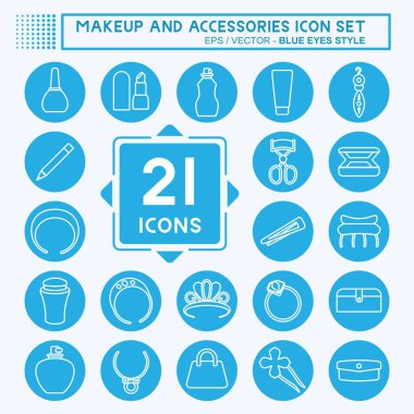 Simge Ayarları ve Aksesuarlar - Mavi Gözler Biçimi - Basit illüstrasyon, baskılar, duyurular, vs.