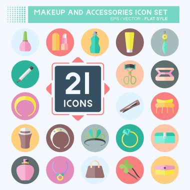 Simge Ayarları ve Aksesuarlar - Düz Biçim - Basit illüstrasyon, baskılar, duyurular, vs.