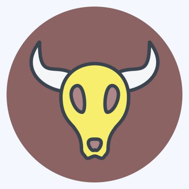 Simge Boğa Boynuzları - Renk Eşi Biçimi - Basit illüstrasyon, Baskı İçin İyi, Duyuru, Etkin