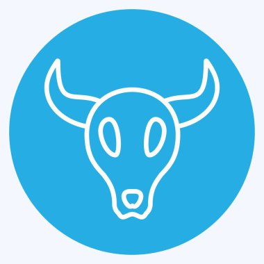 Simge Boğa Boynuzları - Mavi Gözler Biçimi - Basit illüstrasyon, Baskı İçin İyi, Duyuru, Etc