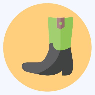 Simge Kovboy Çizmesi - Düz Biçim - Basit illüstrasyon, Baskı İçin İyi, Duyurular, Etc