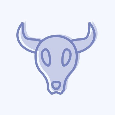 Simge Boğa Boynuzları - İki Ton Biçimi - Basit illüstrasyon, Baskı İçin İyi, Duyuru, Etc