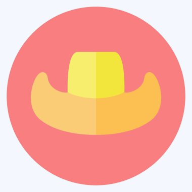 Simge Kovboy Şapkası - Düz Stil - Basit illüstrasyon, Baskılar için İyi, Duyurular, Etc