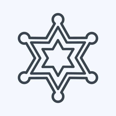 Simge Şerifi Rozeti - Satır Biçimi - Basit illüstrasyon, Baskı İçin İyi, Duyurular, Etc