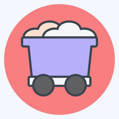 Simge Trolley - Renk Eşleştirme Biçimi - Basit illüstrasyon, Yazdırma İçin İyi, Duyurular, Etc