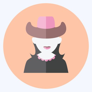 Simge Kadını - Düz Biçim - Basit illüstrasyon, Baskı İçin İyi, Duyuru, Etkin