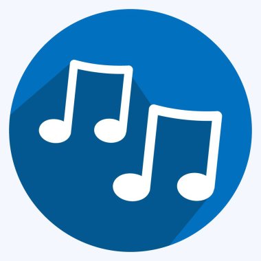 Simge Müzik Notaları - Uzun Gölge Biçimi - Basit illüstrasyon, Yazdırma, Duyurular, Etc