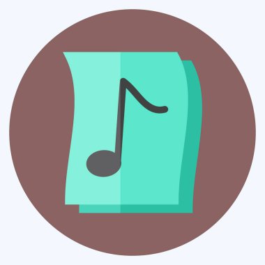 Kağıt üzerine Simge Müzik - Düz Biçim - Basit illüstrasyon, Baskı İçin İyi, Duyurular, Etc