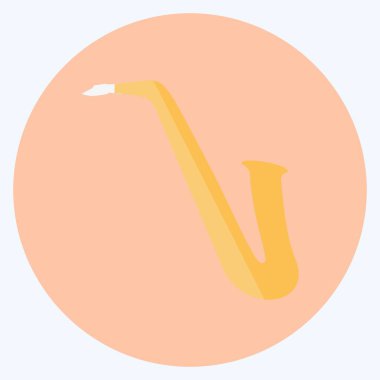 Simge Saksafonu - Düz Biçim - Basit illüstrasyon, Baskı İçin İyi, Duyurular, Etc