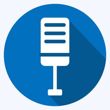 Simge Tablosu Mic - Uzun Gölge Biçimi - Basit illüstrasyon, Yazdırma, Duyurular, Etc